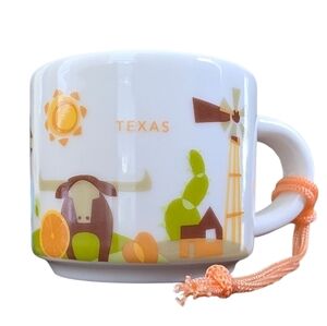 STARBUCKS Ornament Ceramic Mug Christmas Texas Design New In Box